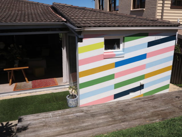 Large scale geometric art for the floor, wall and ceiling