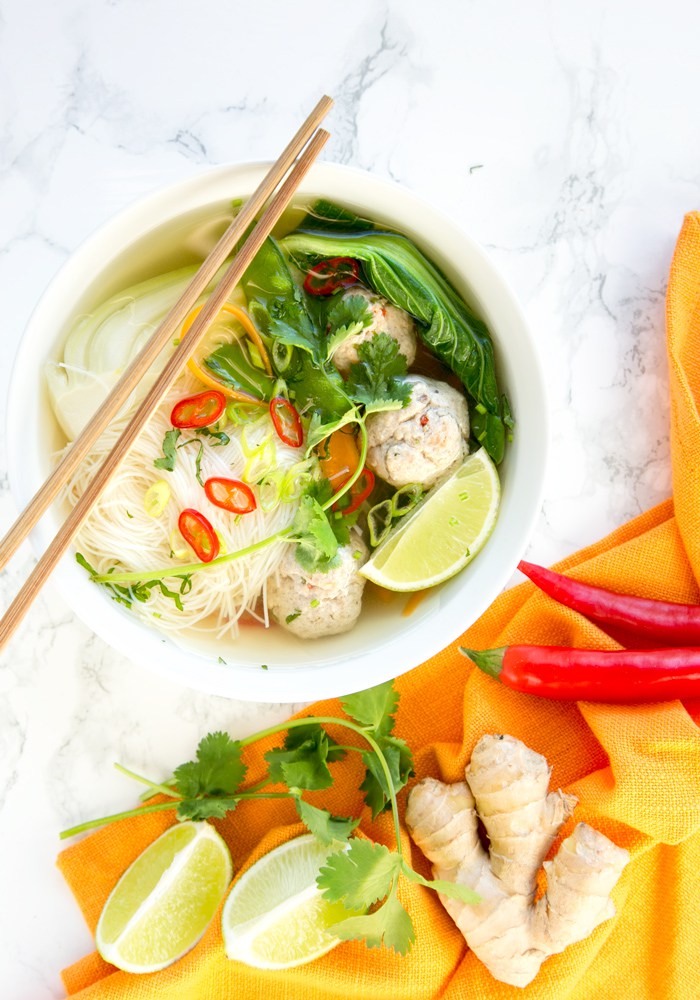 Thai Turkey Meatball Soup – The Petite Cook
