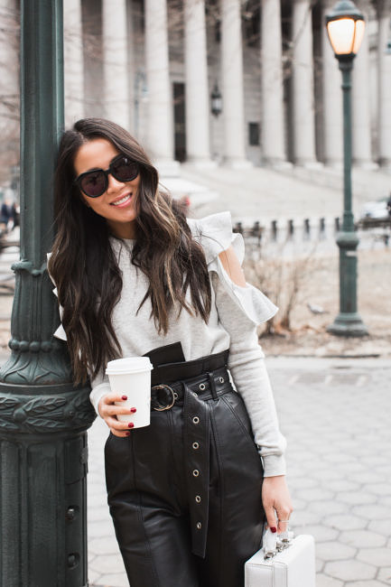 Most Complimented Pants :: Leather pants & Ruffle top
