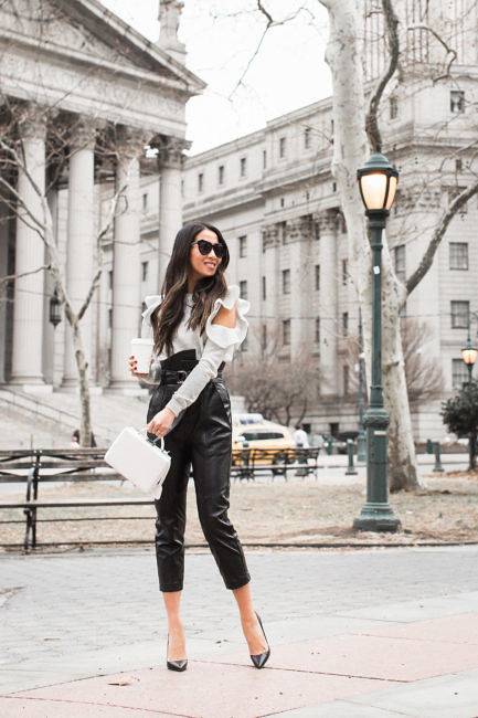 Most Complimented Pants :: Leather pants & Ruffle top