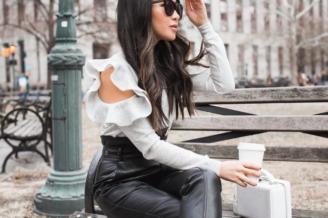 Most Complimented Pants :: Leather pants & Ruffle top