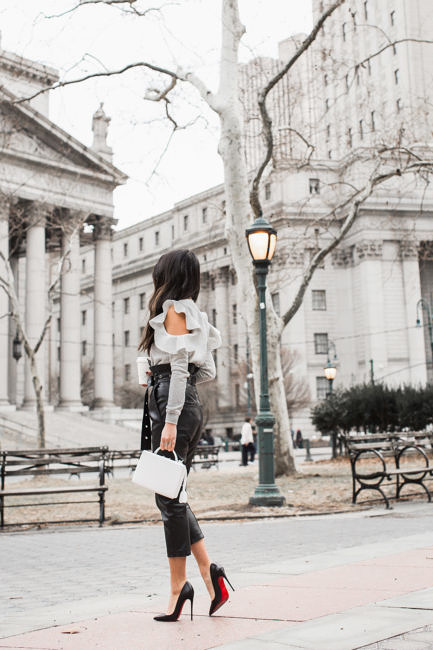 Most Complimented Pants :: Leather pants & Ruffle top
