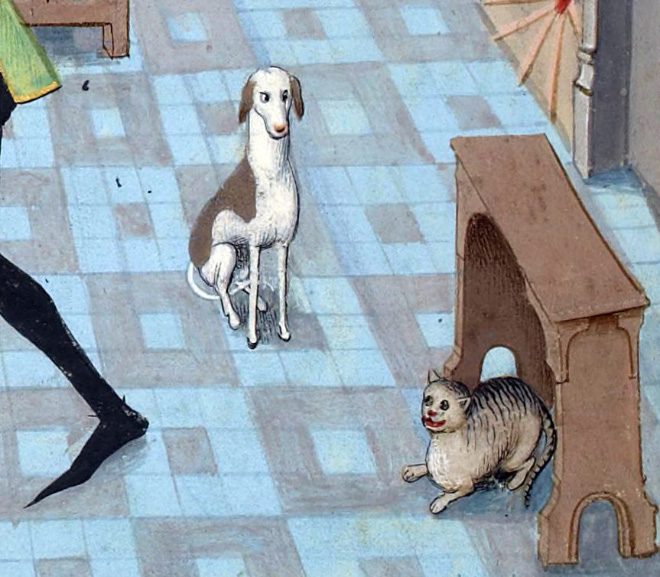 Check out Ugly Medieval Paintings of Cats, it looks like the medieval painters never laid eyes on a cat.