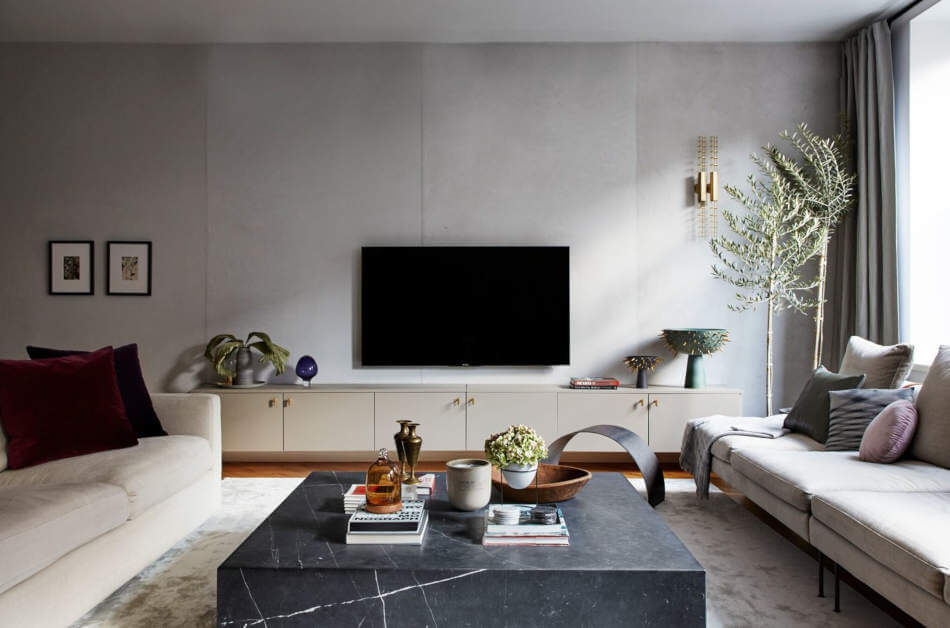 Bold Statement Artworks Instead of a Wall, a Gallery Wall.