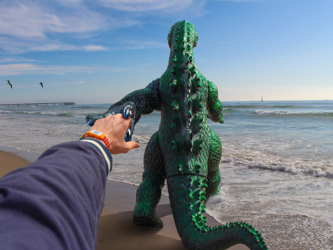 Enjoying Life With a Toy Godzilla! Traveling With A Special Friend…