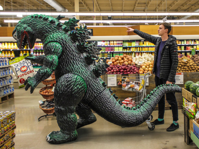 Enjoying Life With a Toy Godzilla! Traveling With A Special Friend…