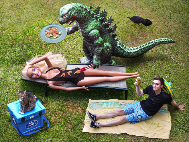 Enjoying Life With a Toy Godzilla! Traveling With A Special Friend…