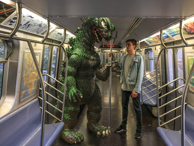 Enjoying Life With a Toy Godzilla! Traveling With A Special Friend…
