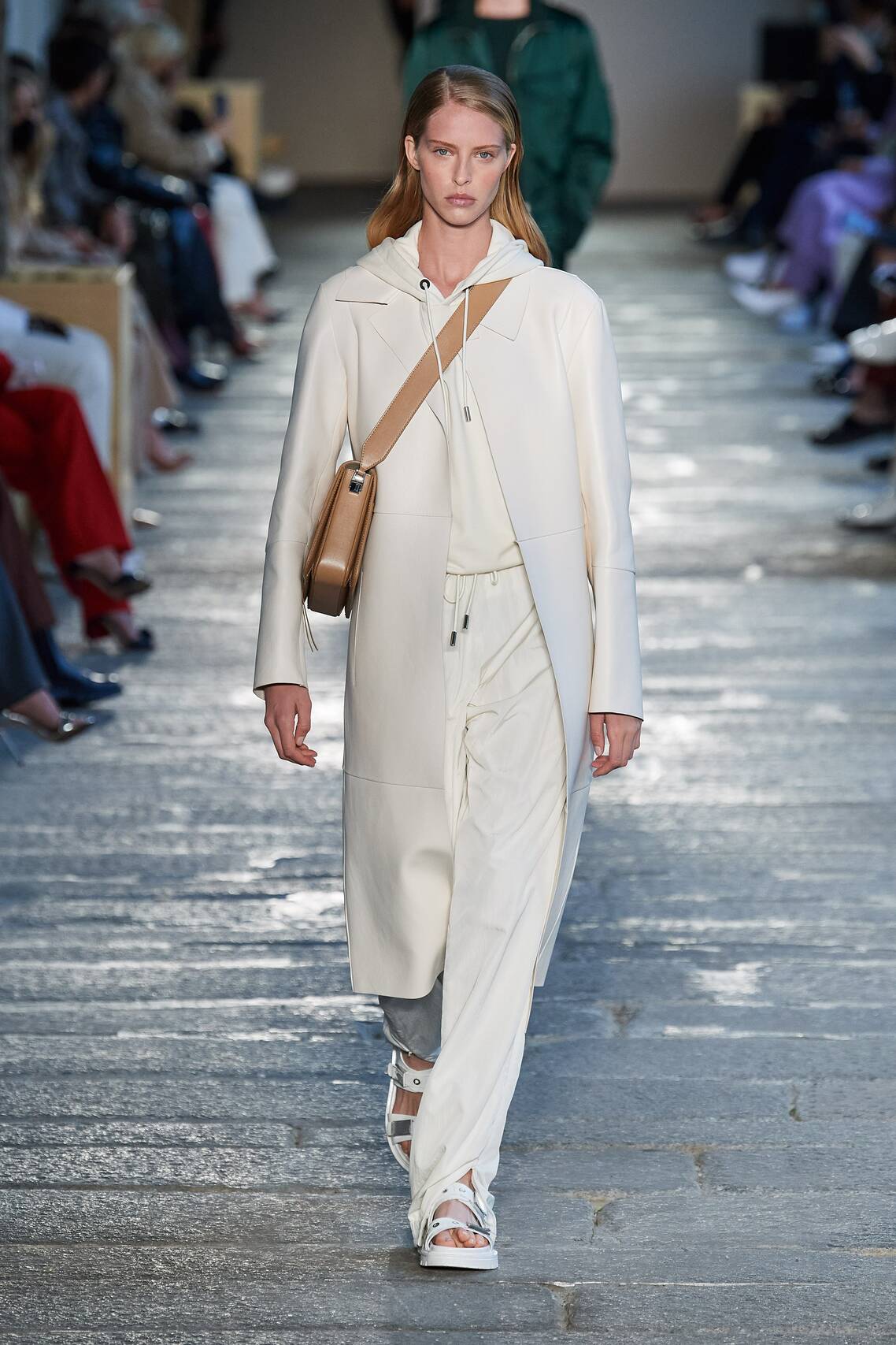 Gorgeous Floral print, eyelets and Irina Shayk among models at the Boss Spring 2021 show.
