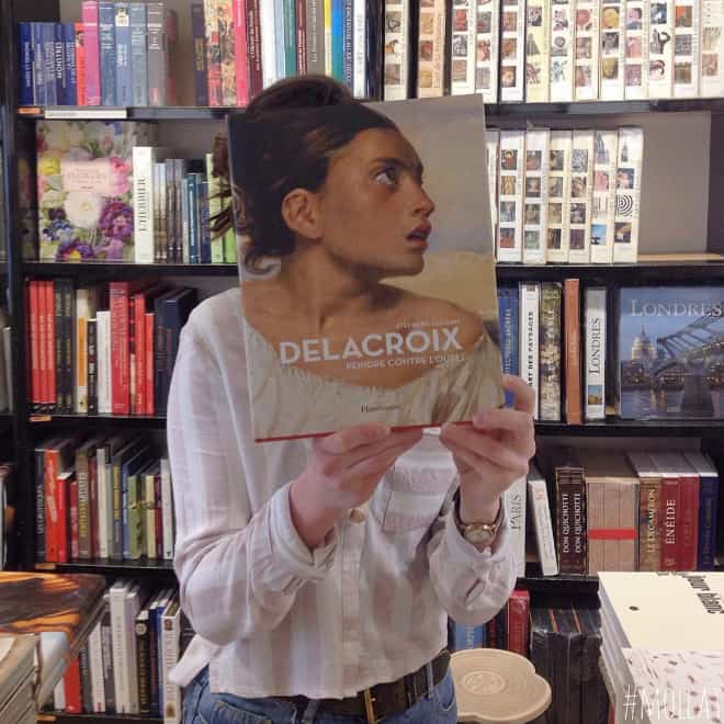 French Bookstore Librairie Mollat Customers Strategically Posing With Perfectly Matching Book Covers