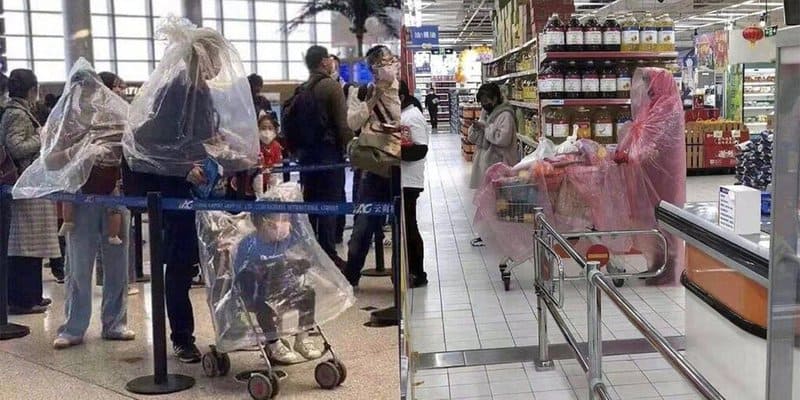 Orange Mask And Bottles. Unusual Methods Of Chinese Inhabitants Struggle With Coronavirus!